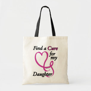 Find a Cure/Heart/Daughter...Breast Cancer Tote Bag