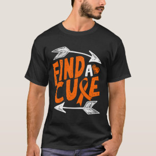 Find A Cure Heart Leukaemia Cancer Awareness Ribbo T-Shirt