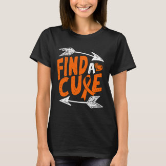 Find A Cure Heart Leukaemia Cancer Awareness Ribbo T-Shirt