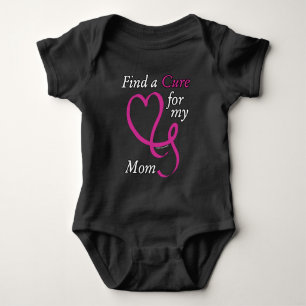 Find a Cure/Heart/Mum...Breast Cancer Baby Bodysuit