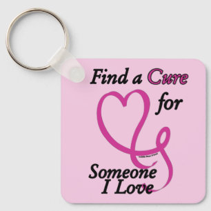 Find a Cure/Heart/Someone I Love...Breast Cancer Key Ring