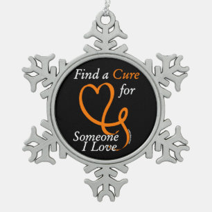 Find a Cure/Heart/Someone I Love...RSD/CRPS Snowflake Pewter Christmas Ornament