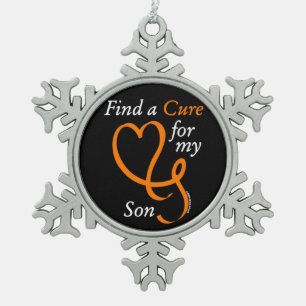 Find a Cure/Heart/Son...RSD/CRPS Snowflake Pewter Christmas Ornament