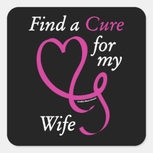 Find a Cure/Heart/Wife...Breast Cancer Square Sticker