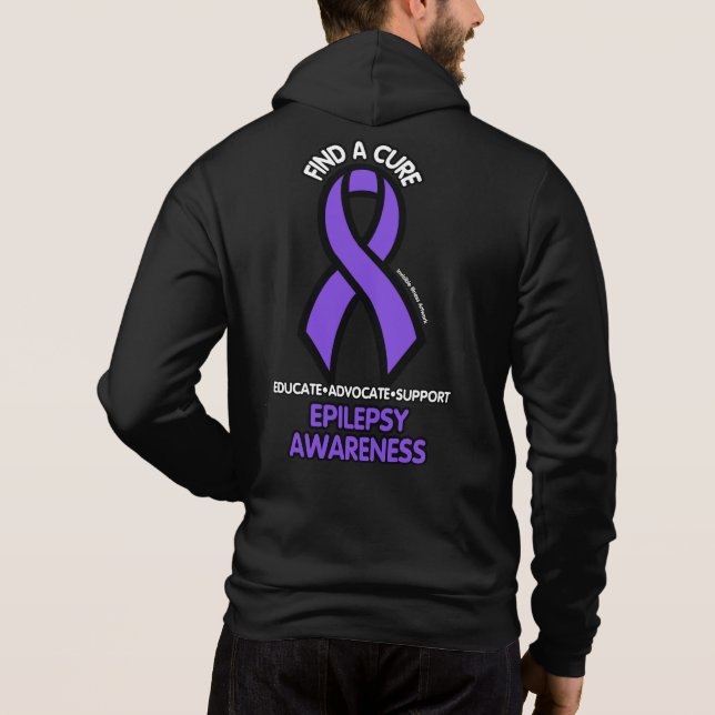 Find a Cure Ribbon...Epilepsy Hoodie (Back)