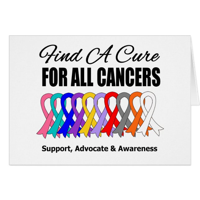 Find a Cure Ribbons For All Cancers (Front Horizontal)