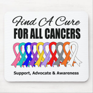 Find a Cure Ribbons For All Cancers Mouse Pad