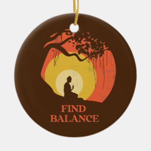 Find Balance Design For Yoga Fans  Ceramic Tree Decoration