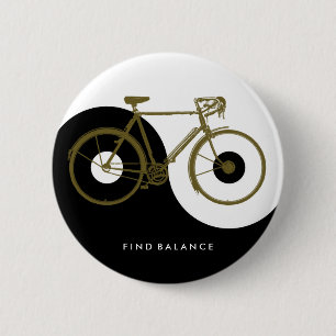 FIND BALANCE / yin yang bicycle 6 Cm Round Badge