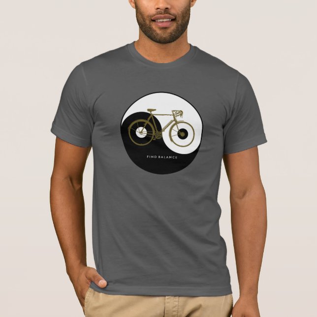 FIND BALANCE yin yang Bicycle  T-Shirt (Front)