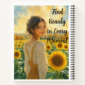 Find Beauty in Every Moment – Sunflower Field Insp Notebook