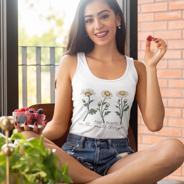 Find Beauty In The Small Things Daisy Wildflower Singlet (Creator Uploaded)