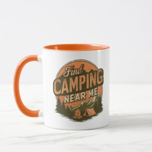 Find Camping Near Me – Retro Camping Mug (Left)