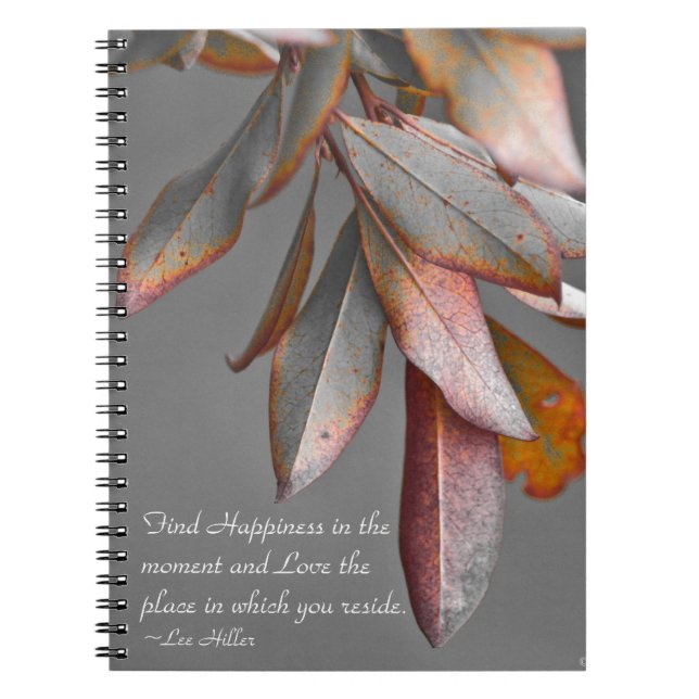 Find Happiness in the moment... Spiral Notebook (Front)