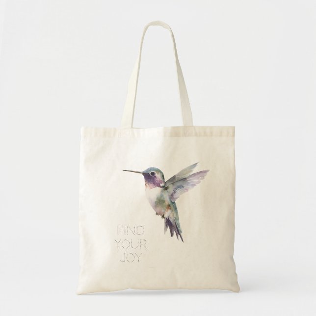 Find Joy Hummingbird Tote Bag (Front)