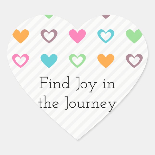 Find Joy in the Journey Heart Patterns Heart Sticker (Front)