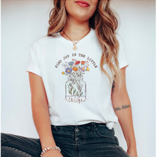Find Joy in the Little Things Retro Wildflowers T-Shirt