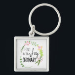Find Joy In The Ordinary - Floral Wreath Key Ring<br><div class="desc">An inspirational quote in a floral wreath in pastel colours. Find jo in the ordinary.</div>