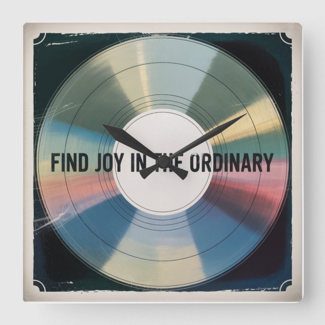 Find Joy In The Ordinary Square Wall Clock (Front)