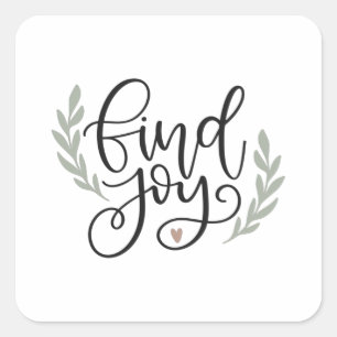 Find joy square sticker