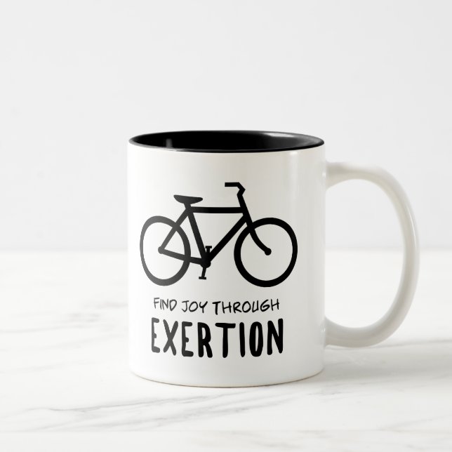 Find Joy Through Exertion Cycling Two-Tone Coffee Mug (Right)