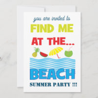 Find Me At The Beach Summer Party