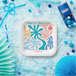 Find me under the Palms Family reunion summer Paper Plate
