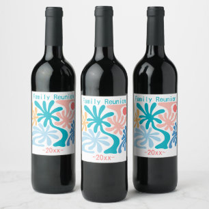 Find me under the Palms Famiy reunion theme Wine Label