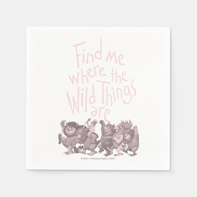 Find Me Where the Wild Things Are Napkin (Front)