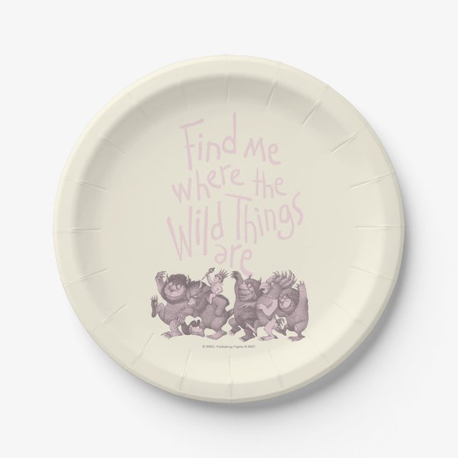 Find Me Where the Wild Things Are Paper Plate (Front)