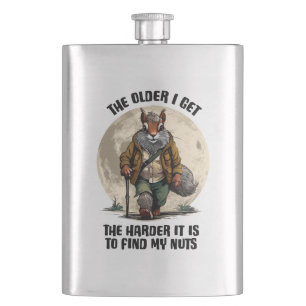 Find My Nuts - funny squirrel Hip Flask
