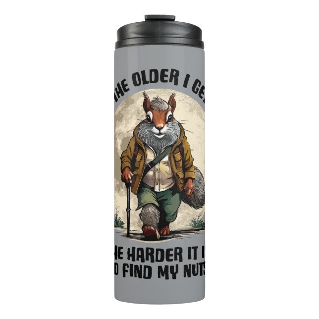 Find My Nuts - funny squirrel Thermal Tumbler (Front)