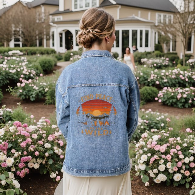 Find Peace in the Wild Denim Jacket (Wedding Back)