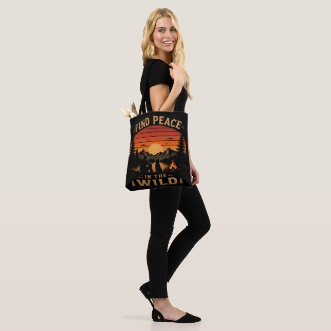 Find Peace in the Wild Tote Bag (On Model)