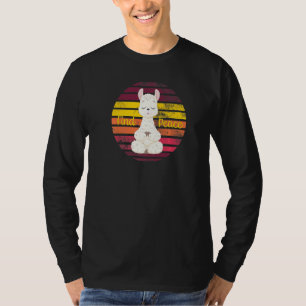 Find Peace Retro Vintage Sunset Yoga Alpaca T-Shirt