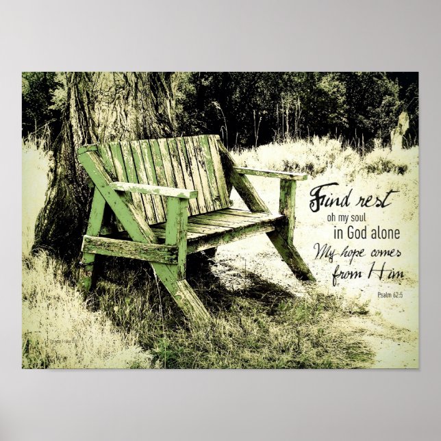 Find Rest My Soul (Weathered Bench) Poster 15x11 (Front)