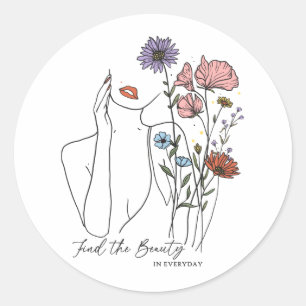 Find The Beauty In Everyday Inspirational Quote Classic Round Sticker