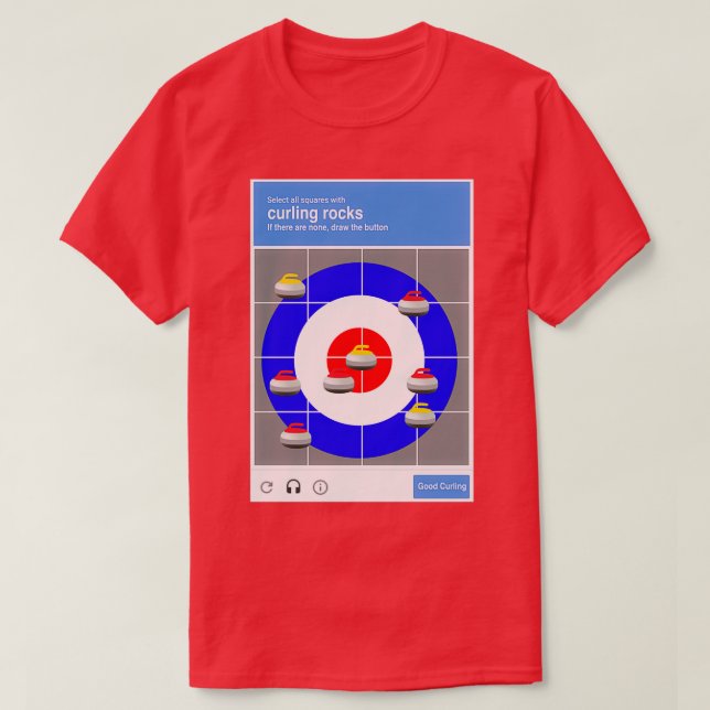 Find The Curling Rocks Shirt (Design Front)