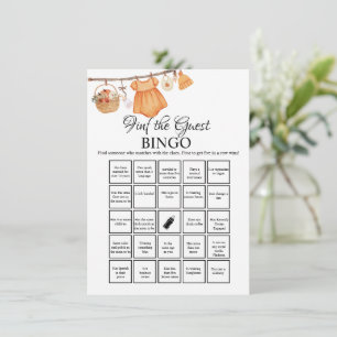 Find the Guest Baby shower bingo Game Card
