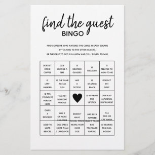 Find the Guest Bingo Minimalist Baby Shower Game
