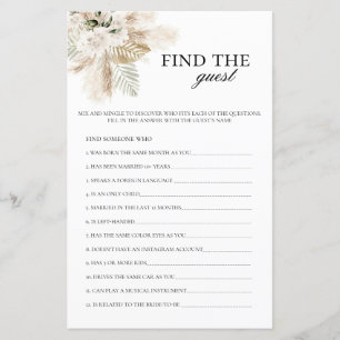 Find the Guest Boho Bridal Shower Game