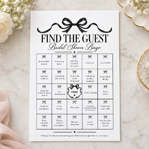 Find The Guest Bridal Shower Bingo Game
