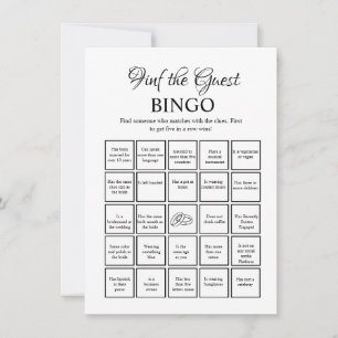 Find the Guest bridal shower bingo  Game Card