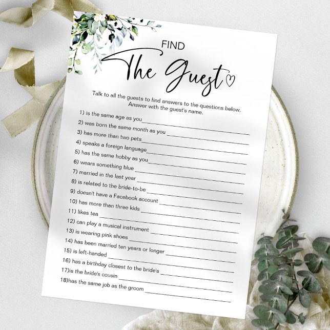 Find The Guest Bridal Shower Game Invitation (Creator Uploaded)