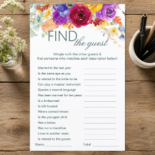 Find the Guest Bridal Shower Icebreaker Game