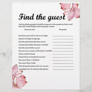 FIND THE GUEST GAME CUSTOM LETTERHEAD