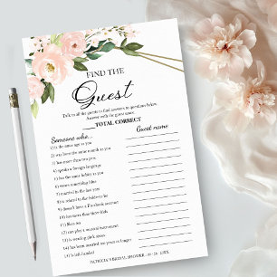 Find The Guest Game Floral Bridal Shower Flyer