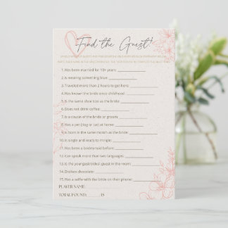 Find the Guest Icebreaker Gam, Bridal Shower Advice Card
