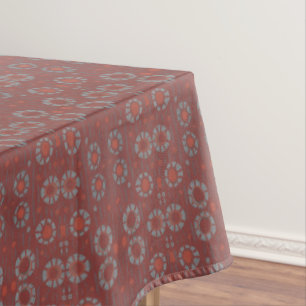 Find the Rabbit, rustic pattern, grey & terracotta Tablecloth