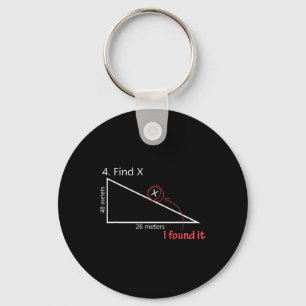 Find X Math Teacher Graphic Sarcastic Gift Novelty Key Ring